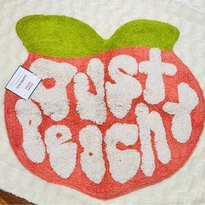 Just Peachy Clean Bath Mat - Cute Peach Bathroom Decor Rug - Extra Soft NWT